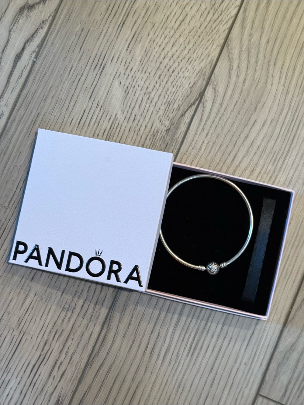 Pandora Silver Bangle Bracelet with Sparkling Star Clasp